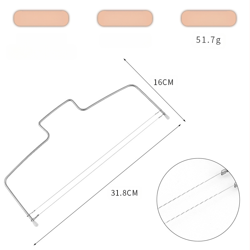 Nerūdijančio plieno dvigubos linijos tortų sluoksniam ir duonos pjaustymo įrankis – kepimo įrankis