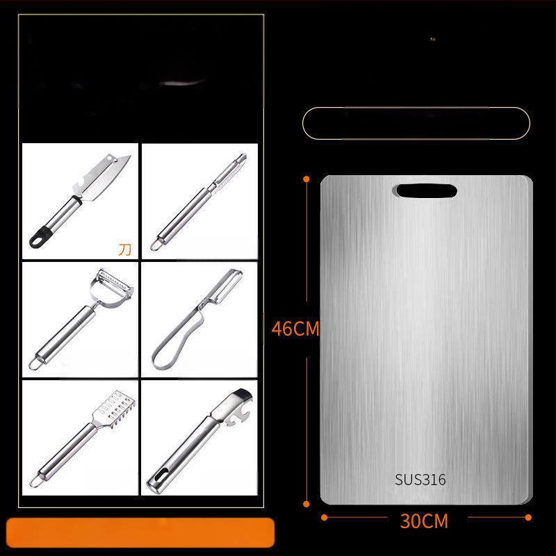 Διπλής όψεως σανίδα κοπής από ανοξείδωτο χάλυβα 316, αντιβακτηριακή και ανθεκτική στη μούχλα, για οικιακή κουζίνα
