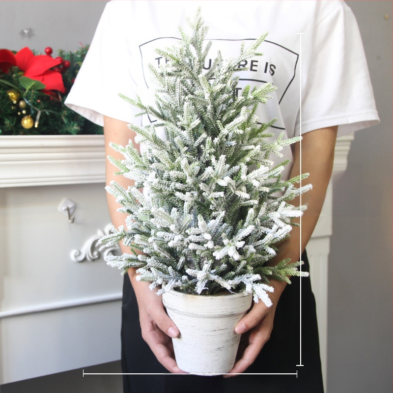 Mini Kalėdų eglutės papuošalas, purškiamas sniegas, šviesinantis, PVC, Skandinavijos stilius, vitrinos ir stalo dekoras