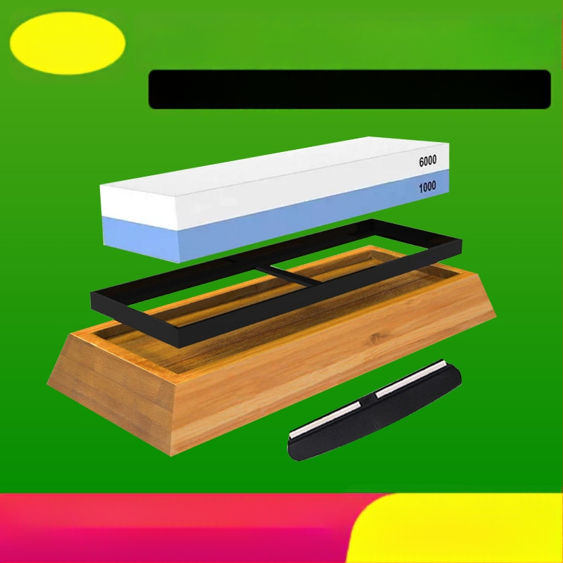 Wt1060 Шлайф камък от корунд, 1000/6000 зърна, правоъгълен, двустранен с база, персонализируем