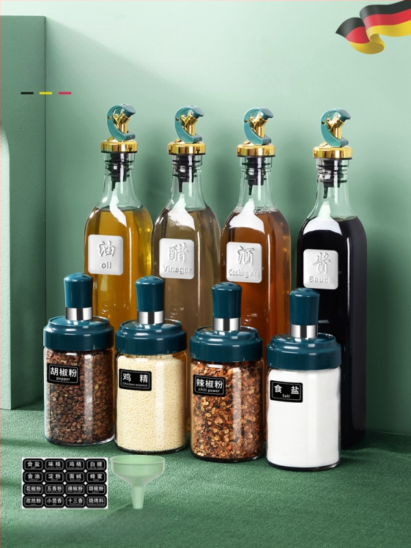 Üvegből készült olajtartó automatikus zárófedelekkel – szivárgásmentes fűszertartó a konyhához