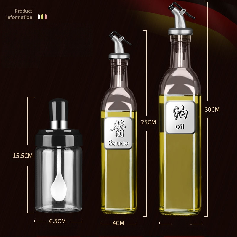 Üvegből készült olajtartó automatikus zárófedelekkel – szivárgásmentes fűszertartó a konyhához