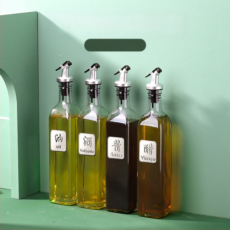 Üvegből készült olajtartó automatikus zárófedelekkel – szivárgásmentes fűszertartó a konyhához