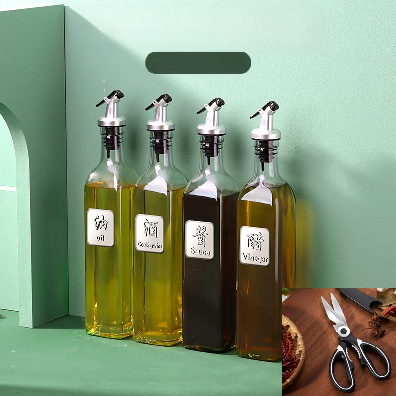 Üvegből készült olajtartó automatikus zárófedelekkel – szivárgásmentes fűszertartó a konyhához