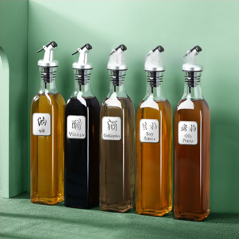 Üvegből készült olajtartó automatikus zárófedelekkel – szivárgásmentes fűszertartó a konyhához