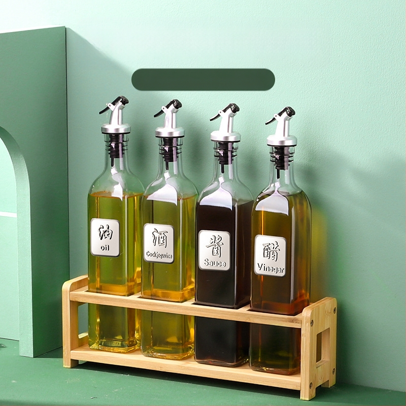 Üvegből készült olajtartó automatikus zárófedelekkel – szivárgásmentes fűszertartó a konyhához