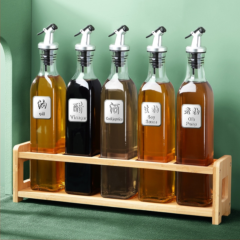 Üvegből készült olajtartó automatikus zárófedelekkel – szivárgásmentes fűszertartó a konyhához