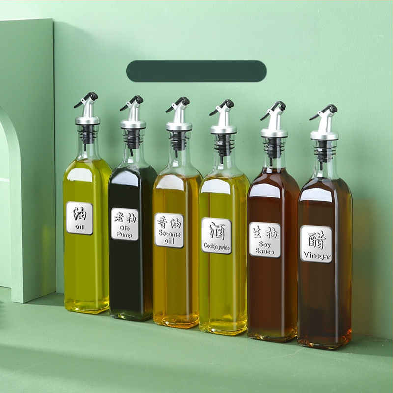 Üvegből készült olajtartó automatikus zárófedelekkel – szivárgásmentes fűszertartó a konyhához