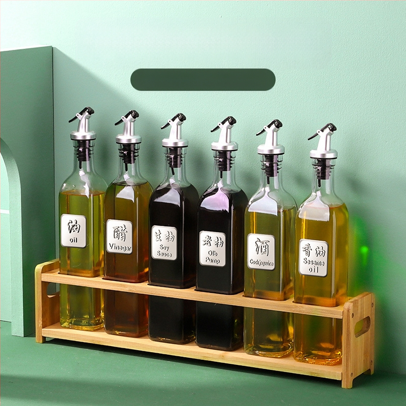 Üvegből készült olajtartó automatikus zárófedelekkel – szivárgásmentes fűszertartó a konyhához