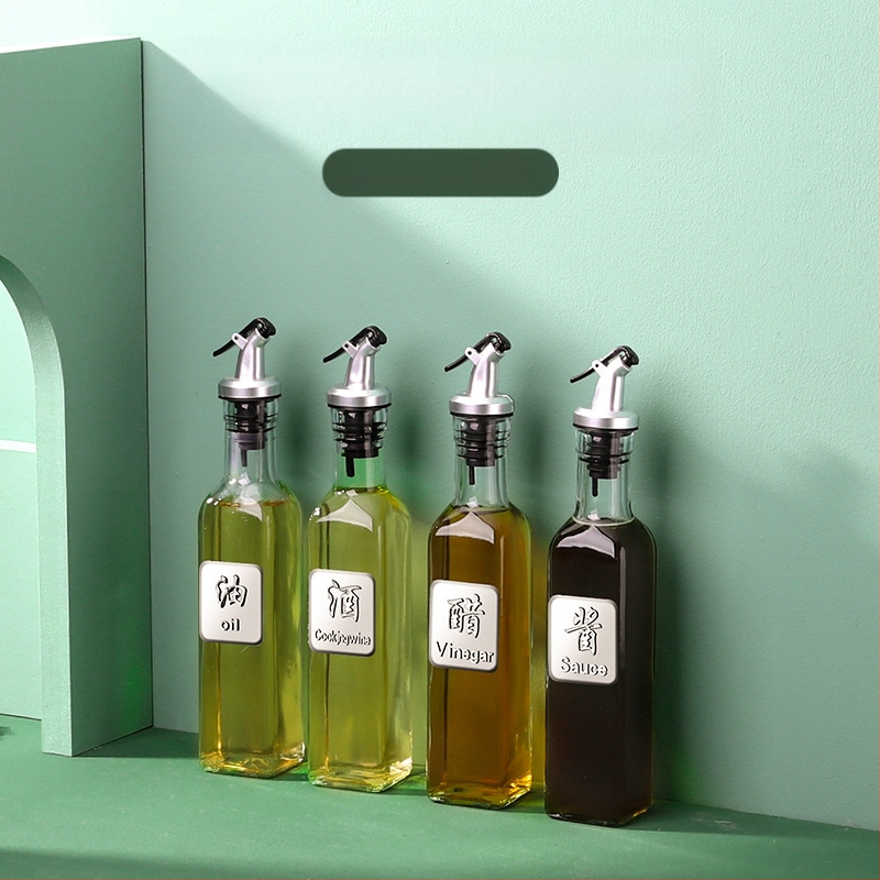 Üvegből készült olajtartó automatikus zárófedelekkel – szivárgásmentes fűszertartó a konyhához