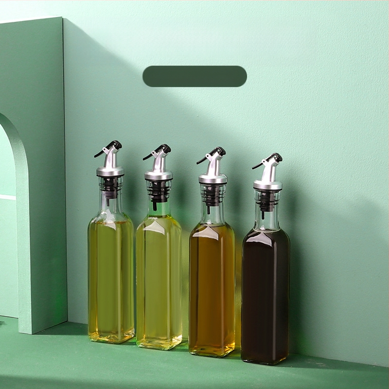 Üvegből készült olajtartó automatikus zárófedelekkel – szivárgásmentes fűszertartó a konyhához