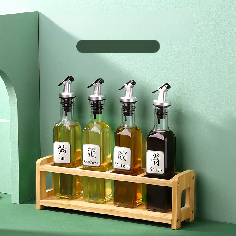 Üvegből készült olajtartó automatikus zárófedelekkel – szivárgásmentes fűszertartó a konyhához