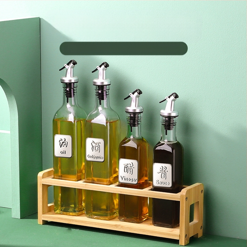 Üvegből készült olajtartó automatikus zárófedelekkel – szivárgásmentes fűszertartó a konyhához