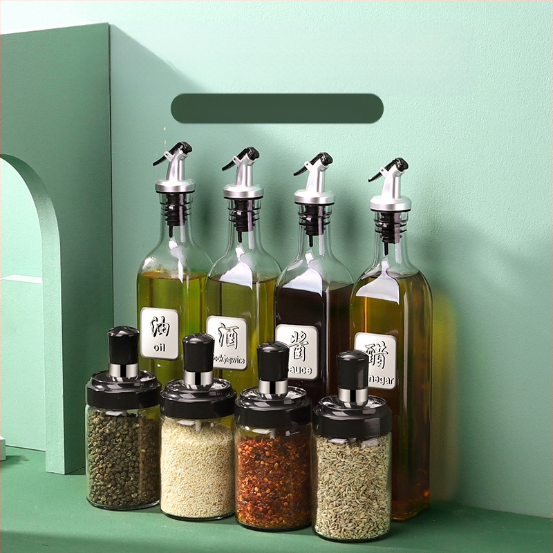 Üvegből készült olajtartó automatikus zárófedelekkel – szivárgásmentes fűszertartó a konyhához