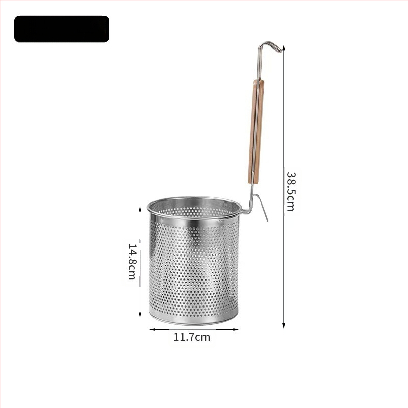 Nerūdijančio plieno kepimo krepšelis ir makaronų sietelis – neslidus, apsauga nuo nudegimų, modernus paprastas stilius