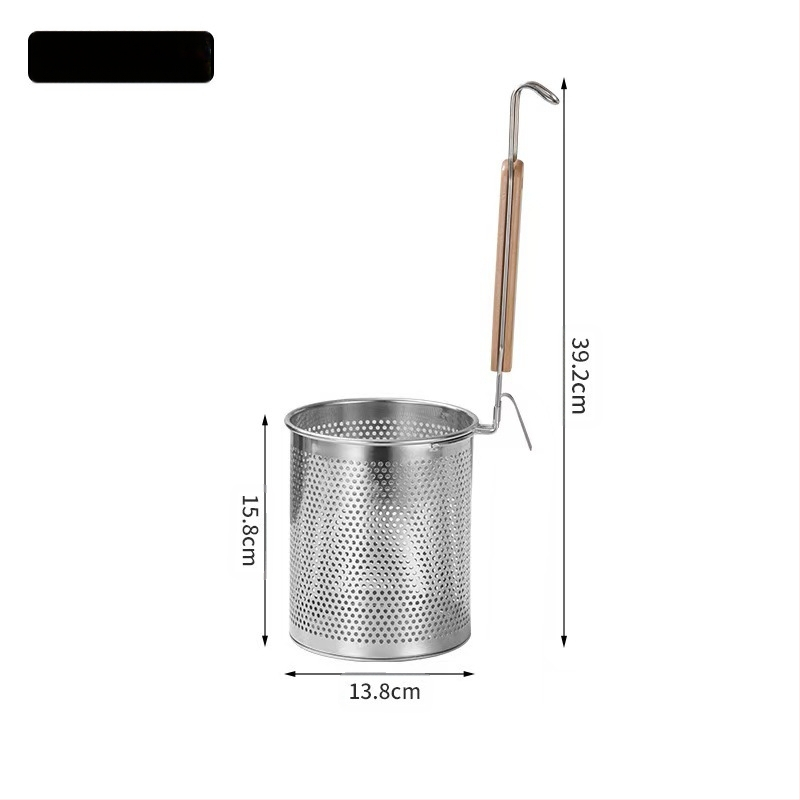 Nerūdijančio plieno kepimo krepšelis ir makaronų sietelis – neslidus, apsauga nuo nudegimų, modernus paprastas stilius