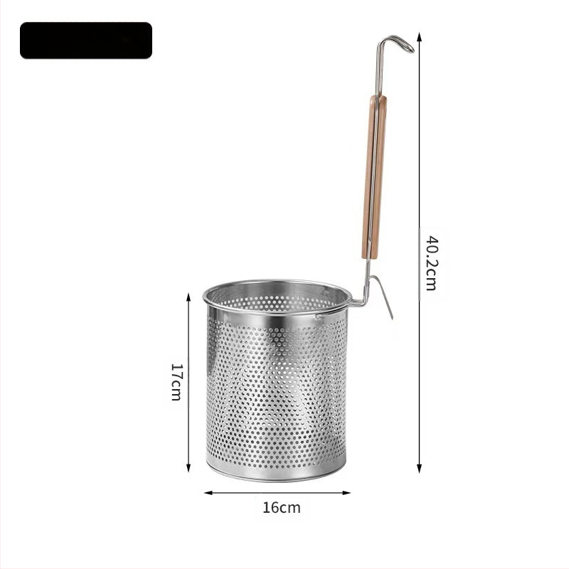 Nerūdijančio plieno kepimo krepšelis ir makaronų sietelis – neslidus, apsauga nuo nudegimų, modernus paprastas stilius