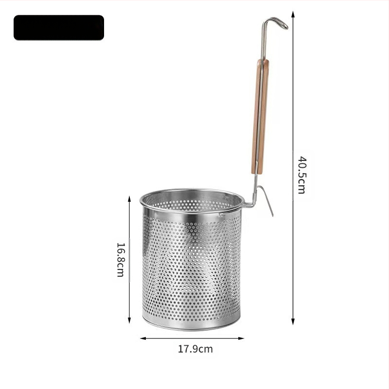 Nerūdijančio plieno kepimo krepšelis ir makaronų sietelis – neslidus, apsauga nuo nudegimų, modernus paprastas stilius