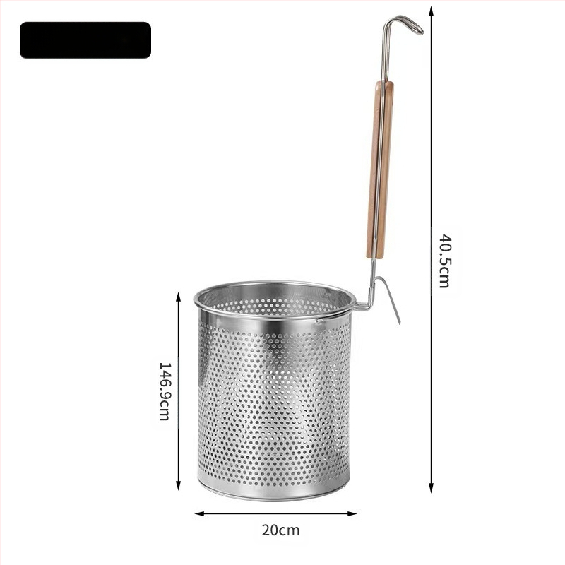 Nerūdijančio plieno kepimo krepšelis ir makaronų sietelis – neslidus, apsauga nuo nudegimų, modernus paprastas stilius