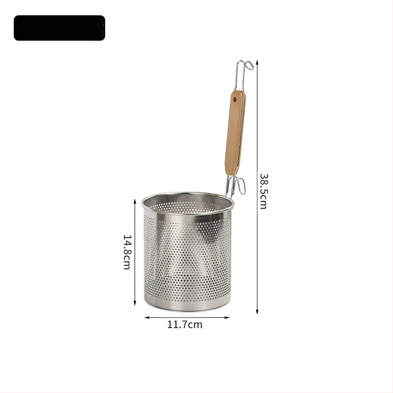 Nerūdijančio plieno kepimo krepšelis ir makaronų sietelis – neslidus, apsauga nuo nudegimų, modernus paprastas stilius