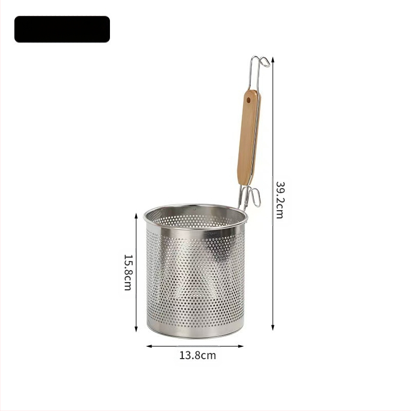 Nerūdijančio plieno kepimo krepšelis ir makaronų sietelis – neslidus, apsauga nuo nudegimų, modernus paprastas stilius