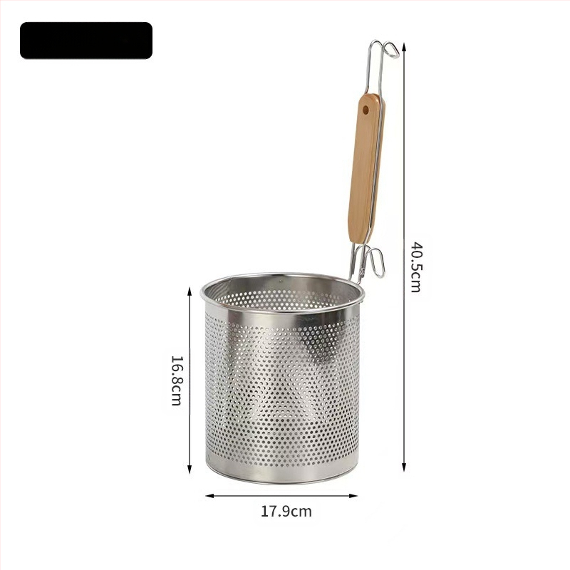 Nerūdijančio plieno kepimo krepšelis ir makaronų sietelis – neslidus, apsauga nuo nudegimų, modernus paprastas stilius