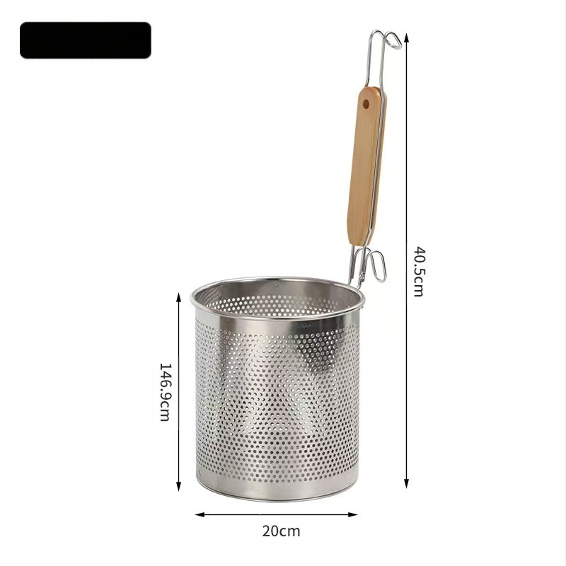 Nerūdijančio plieno kepimo krepšelis ir makaronų sietelis – neslidus, apsauga nuo nudegimų, modernus paprastas stilius