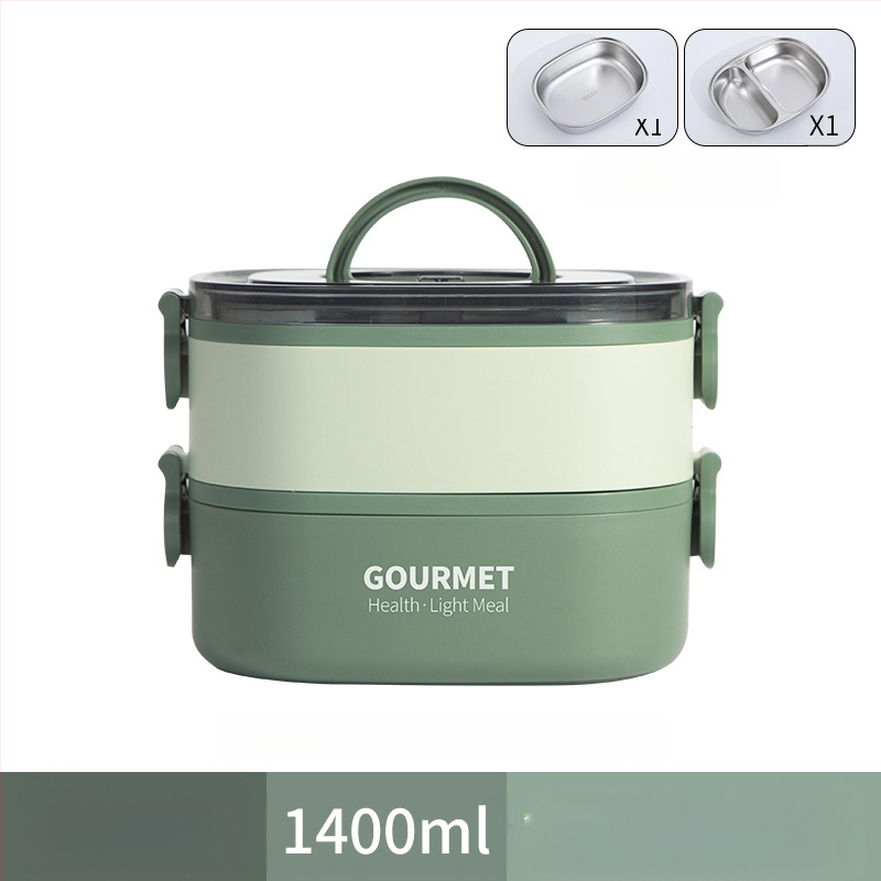 Plastmasas pusdienu kastīte, trīs slāņu izolācija, kvadrāta forma, tilpums 0.8–2 L, nav piemērota mikroviļņu krāsnij.