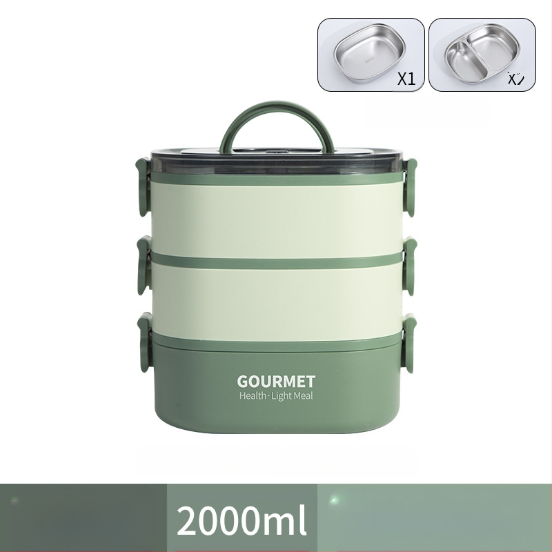 Plastmasas pusdienu kastīte, trīs slāņu izolācija, kvadrāta forma, tilpums 0.8–2 L, nav piemērota mikroviļņu krāsnij.