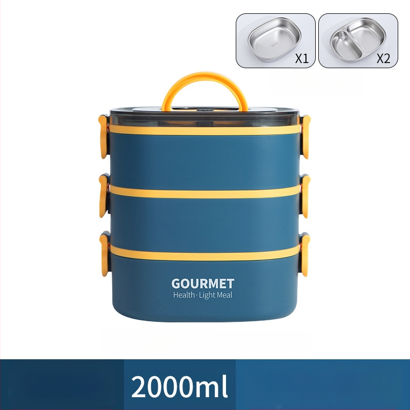 Plastmasas pusdienu kastīte, trīs slāņu izolācija, kvadrāta forma, tilpums 0.8–2 L, nav piemērota mikroviļņu krāsnij.