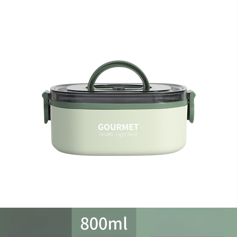 Plastmasas pusdienu kastīte, trīs slāņu izolācija, kvadrāta forma, tilpums 0.8–2 L, nav piemērota mikroviļņu krāsnij.