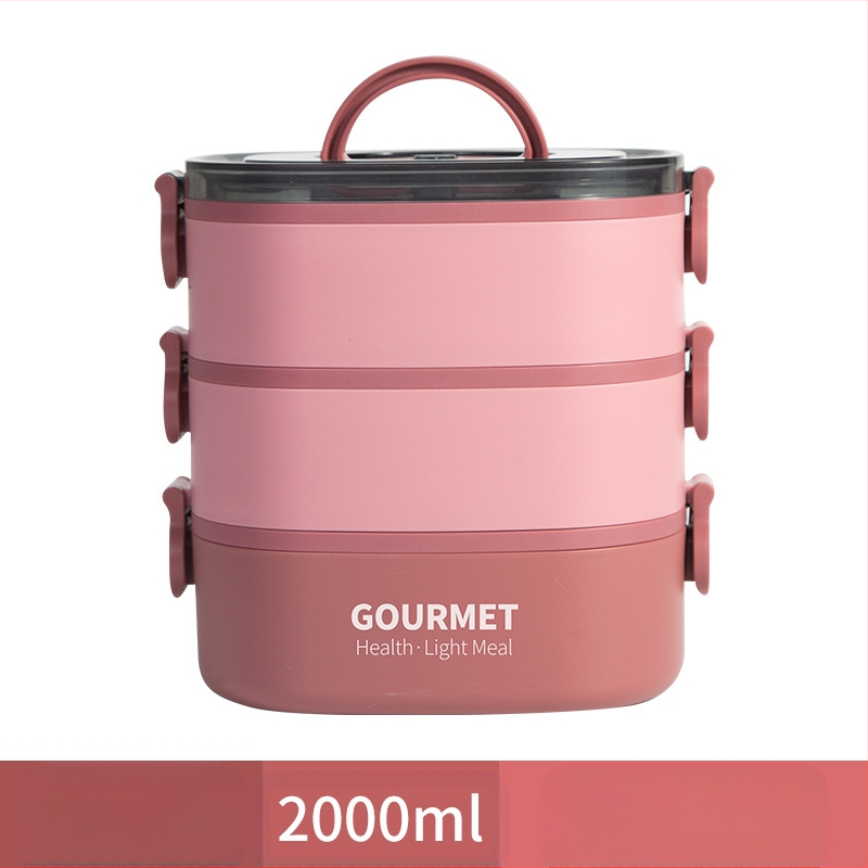 Plastmasas pusdienu kastīte, trīs slāņu izolācija, kvadrāta forma, tilpums 0.8–2 L, nav piemērota mikroviļņu krāsnij.