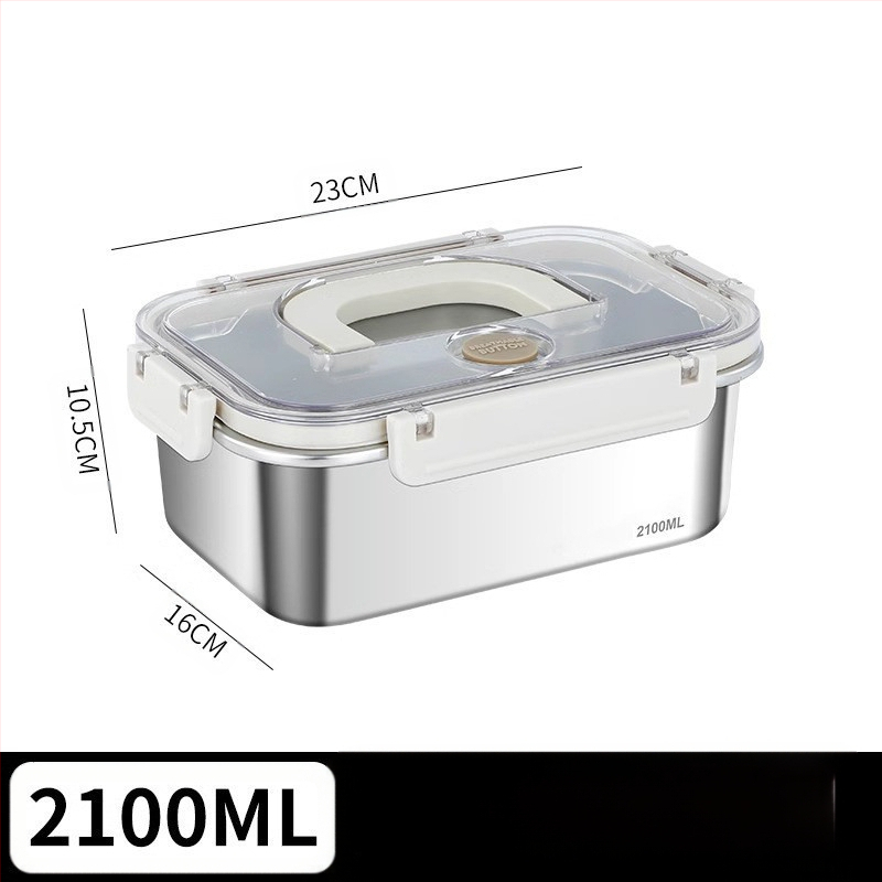 Taisnstūra 316 nerūsējošā tērauda pārtikas uzglabāšanas kastīte, pārtikas kvalitāte, noslēgta ar vāciņu, pārnēsājama, 800–1000 ml