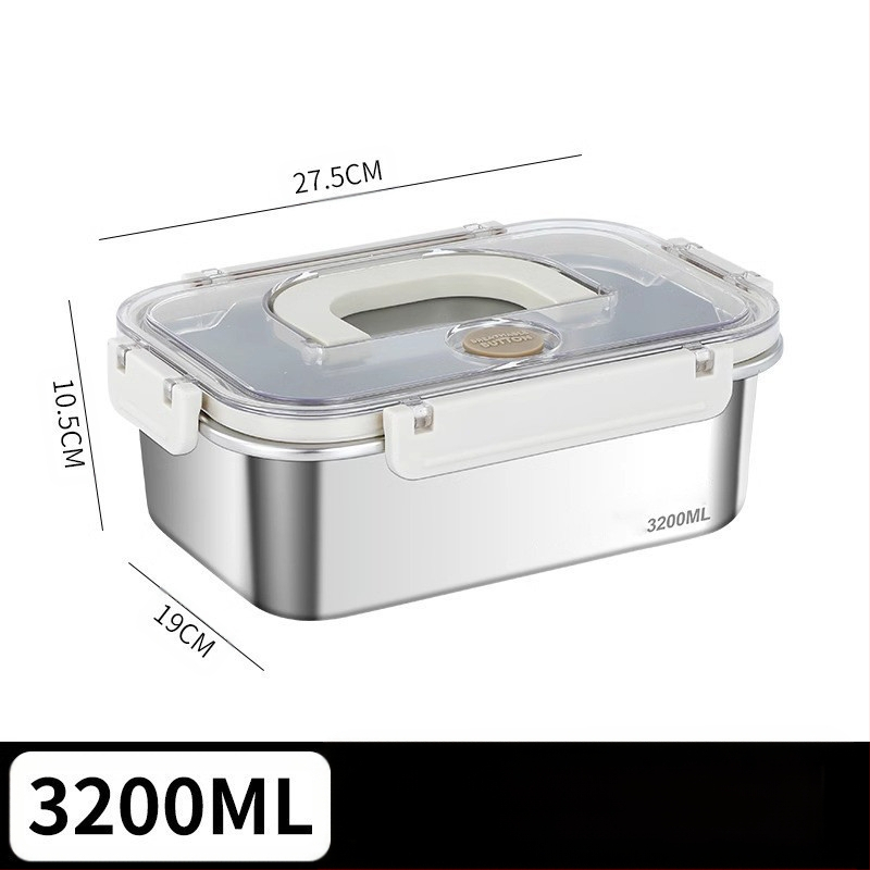 Taisnstūra 316 nerūsējošā tērauda pārtikas uzglabāšanas kastīte, pārtikas kvalitāte, noslēgta ar vāciņu, pārnēsājama, 800–1000 ml