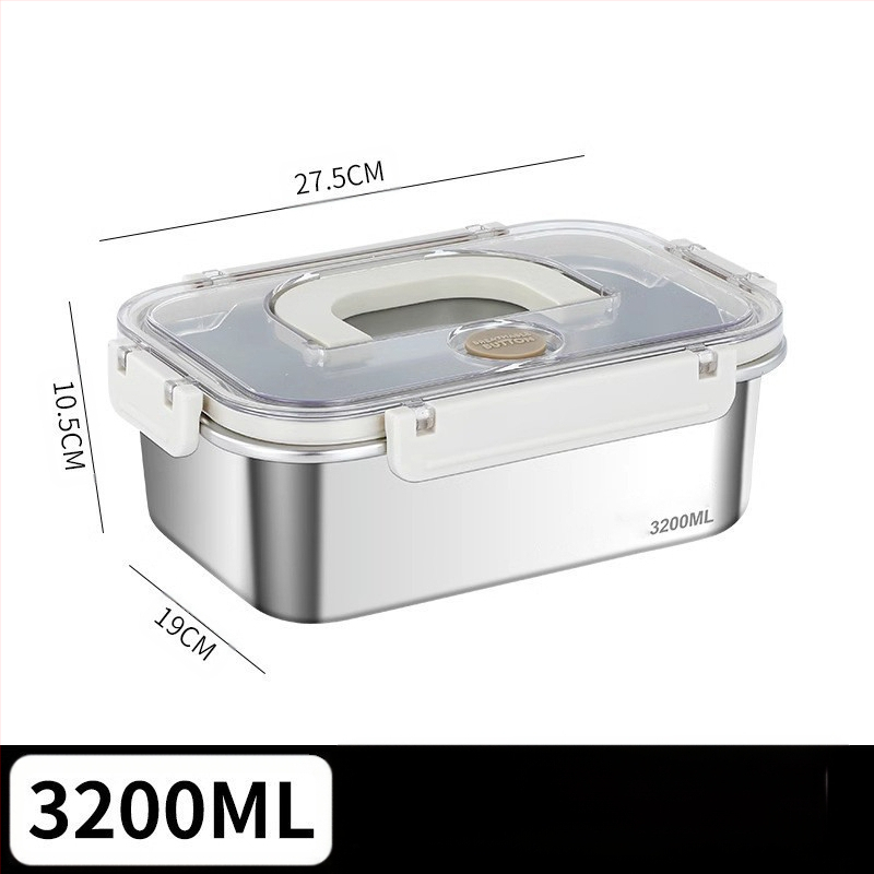 Taisnstūra 316 nerūsējošā tērauda pārtikas uzglabāšanas kastīte, pārtikas kvalitāte, noslēgta ar vāciņu, pārnēsājama, 800–1000 ml
