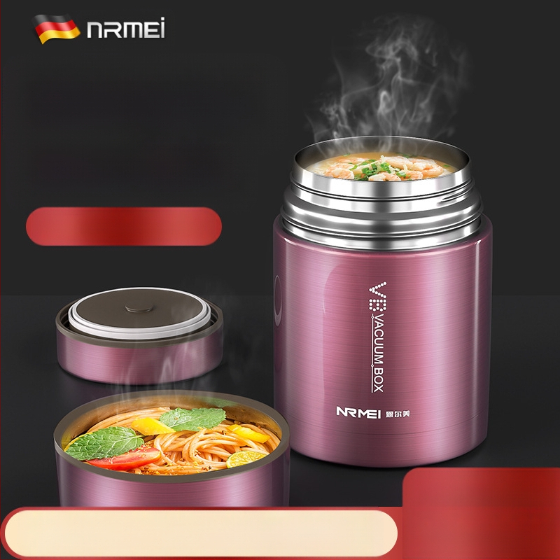 Enermei 316 nerūdijančio plieno maisto dėžutė su plataus atidarymo burna, didelė talpa, dangtelis, 12–24 valandų šilumos izoliacija