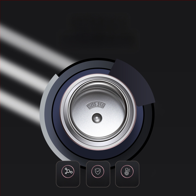 Enermei 316 nerūdijančio plieno maisto dėžutė su plataus atidarymo burna, didelė talpa, dangtelis, 12–24 valandų šilumos izoliacija