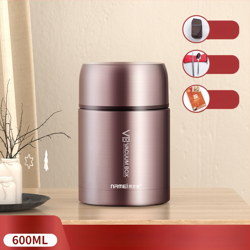 Enermei 316 nerūdijančio plieno maisto dėžutė su plataus atidarymo burna, didelė talpa, dangtelis, 12–24 valandų šilumos izoliacija