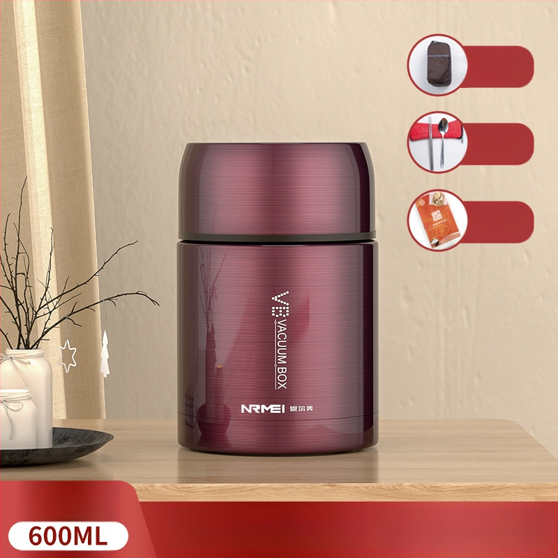 Enermei 316 nerūdijančio plieno maisto dėžutė su plataus atidarymo burna, didelė talpa, dangtelis, 12–24 valandų šilumos izoliacija