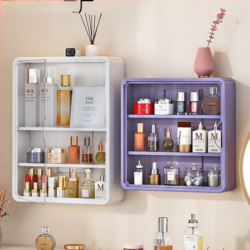 Vonios kambario sieninė saugyklos spintelė, plastikinė, apvalaus formos, 1 lygis, paprastas ir šiuolaikiškas dizainas, CUPC sertifikatas