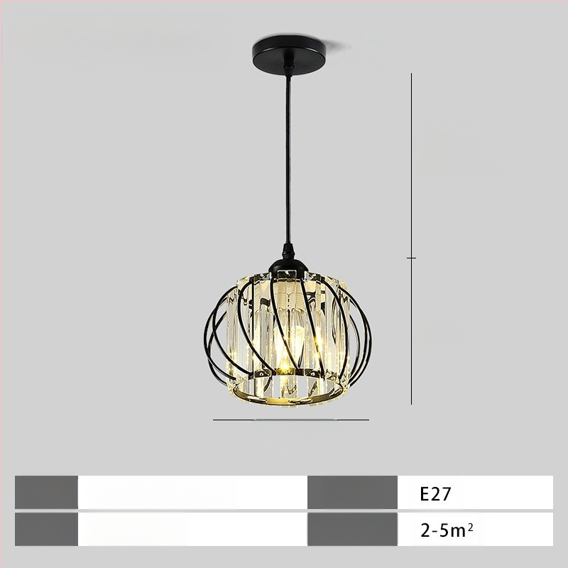 Κρυστάλλινο κρεμαστό φωτιστικό οροφής, πολυκεφαλής, LED φωτισμός, ρυθμιζόμενος ύψος, μεταλλική σκιά από σίδηρο, κατάλληλο για είσοδο και μπαλκόνι, ευρωπαϊκό στυλ, κάλυψη 5–10 m²