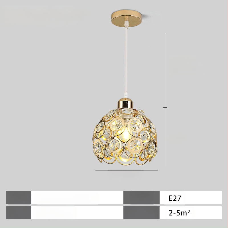 Κρυστάλλινο κρεμαστό φωτιστικό οροφής, πολυκεφαλής, LED φωτισμός, ρυθμιζόμενος ύψος, μεταλλική σκιά από σίδηρο, κατάλληλο για είσοδο και μπαλκόνι, ευρωπαϊκό στυλ, κάλυψη 5–10 m²