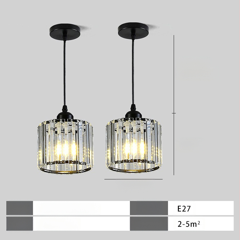 Κρυστάλλινο κρεμαστό φωτιστικό οροφής, πολυκεφαλής, LED φωτισμός, ρυθμιζόμενος ύψος, μεταλλική σκιά από σίδηρο, κατάλληλο για είσοδο και μπαλκόνι, ευρωπαϊκό στυλ, κάλυψη 5–10 m²