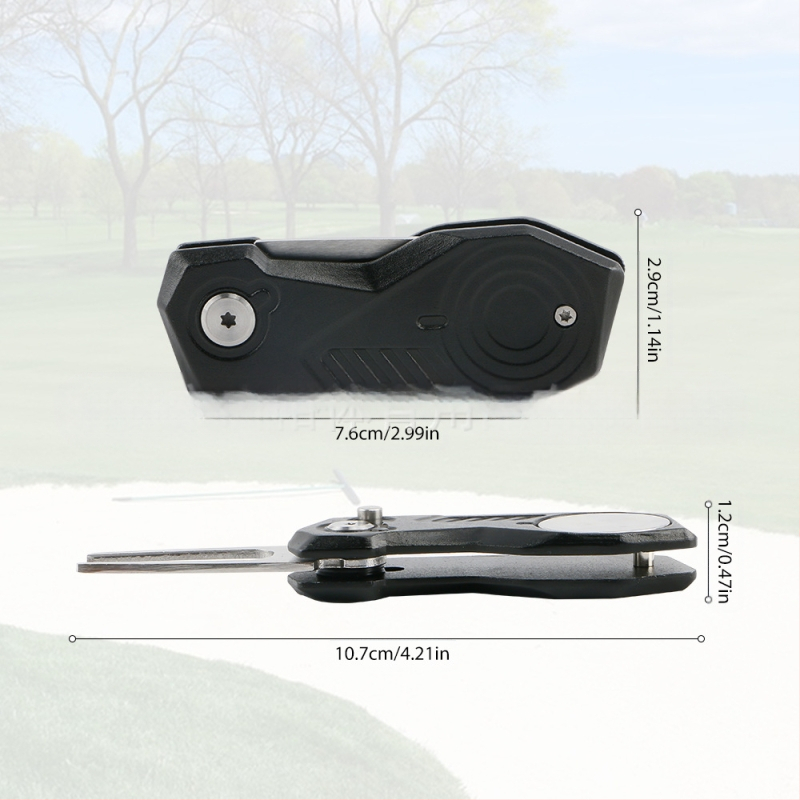 Golf Green Fork – сгъваем голф аксесоар, изработен от неръждаема стомана и алуминий, марка wosofe, с отпечатано лого