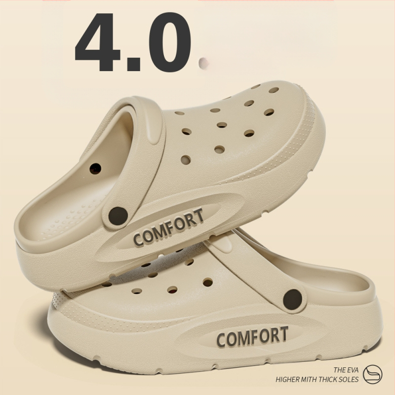 Unisex EVA σανδάλια τύπου κλόγκ με 4 cm παχιά σόλα, αναπνέσιμα και αντιολισθητικά, EVA επάνω μέρος και σόλα