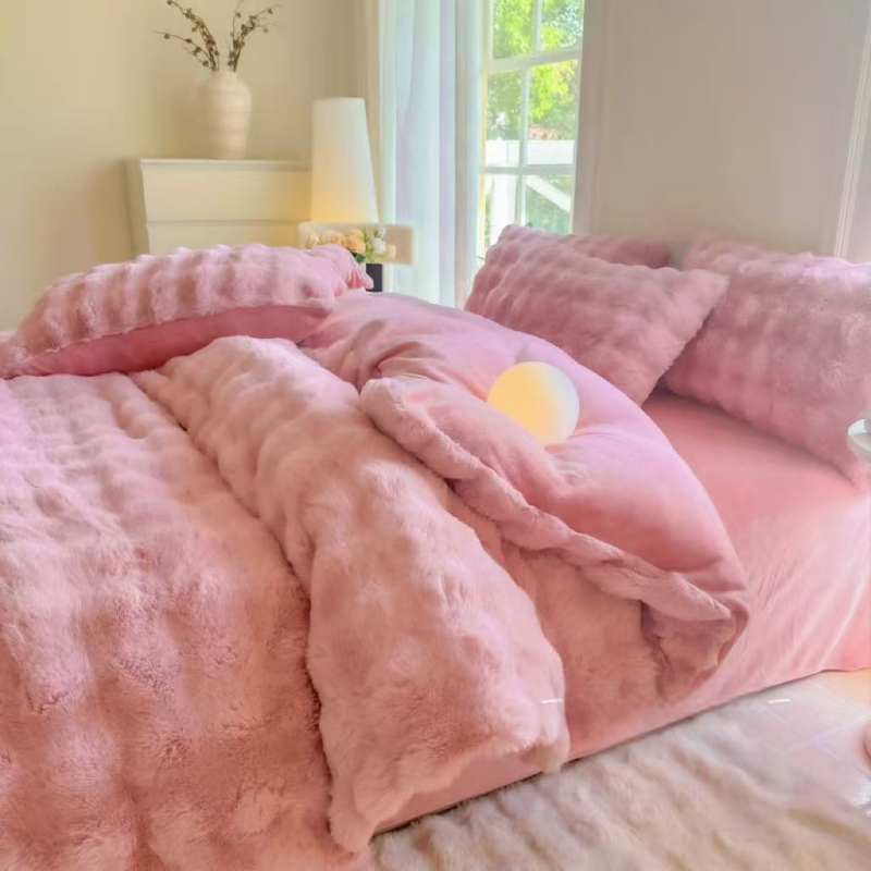 Milk Velvet négyrészes ágyneműkészlet, quiltált, egyszínű minta, 3500–4000 g