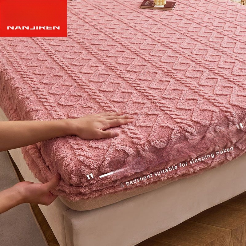 Σεντόνι Κρεβατιού Antarctic από Coral Velvet Fleece, με Θερμή Επένδυση Φλανέλ, Πολυεστερική Σύνθεση