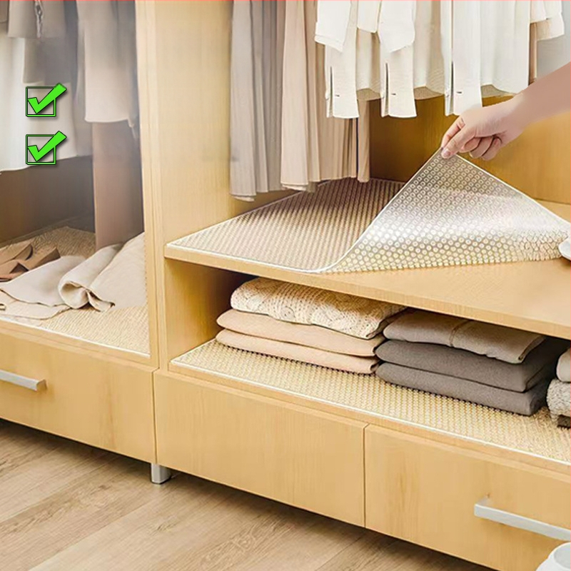 Virtuvės spintelės stalčiaus drėgmės atsparus kilimėlis su EVA atspariu vandeniui sluoksniu ant PE pagrindo (EVA 99% turinys), šiuolaikinis minimalistinis dizainas