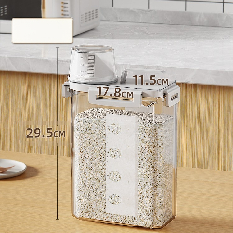 Ryžių ir grūdų laikymo dėžutė, atspari drėgmei, sandari, plastmasinė, japonų stiliaus