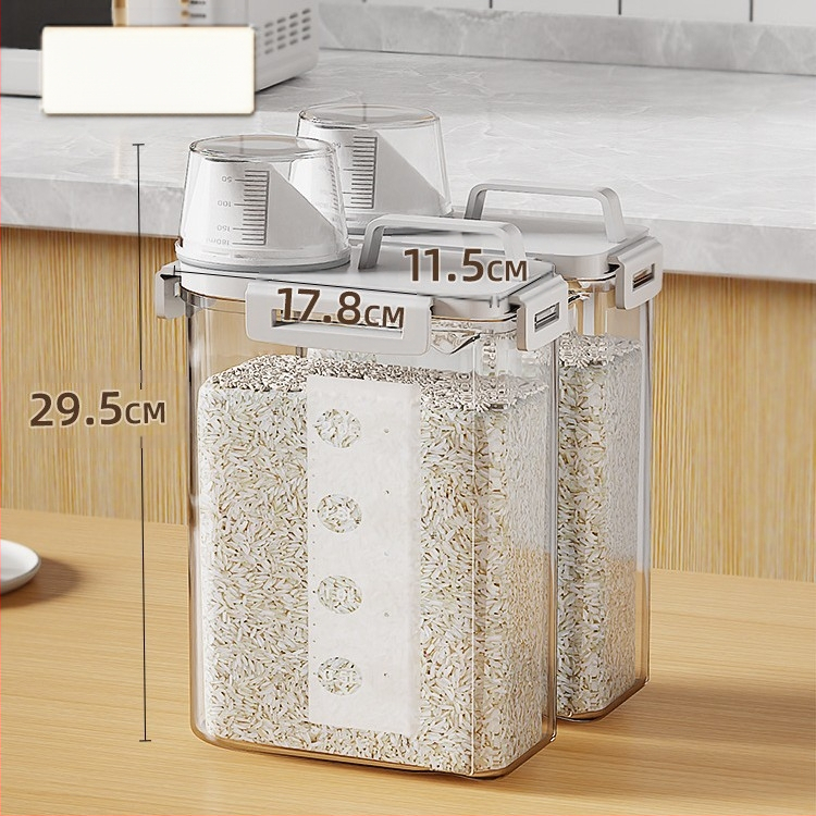 Ryžių ir grūdų laikymo dėžutė, atspari drėgmei, sandari, plastmasinė, japonų stiliaus